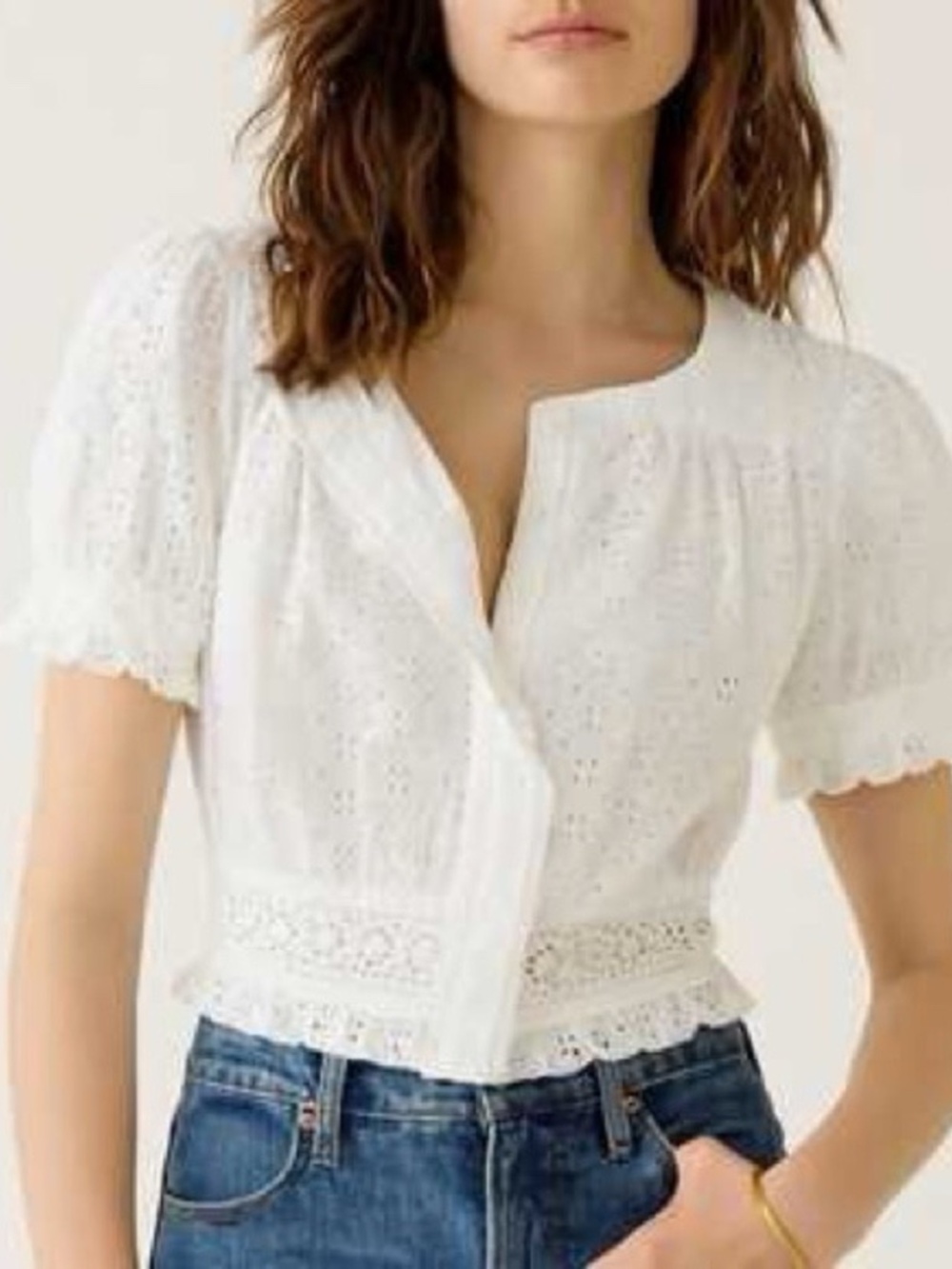 NWT J. Crew eyelet crop top XS